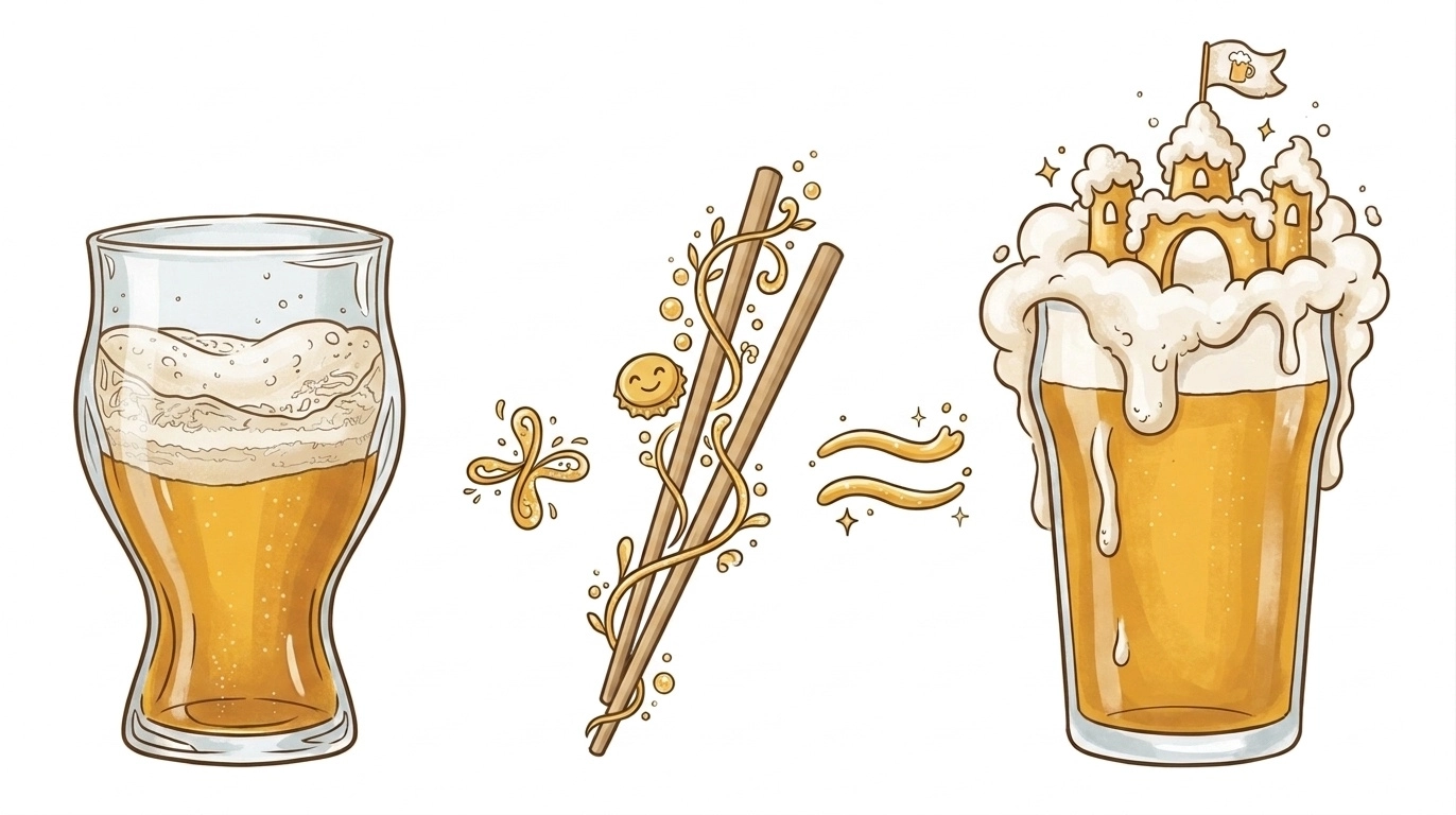 わりばしとビールの泡